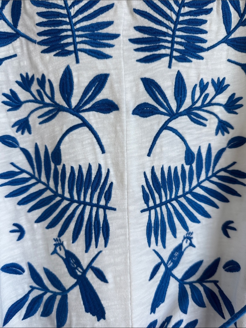 Boden White Midi Dress with Bold Blue Embroidery - Picture 5 of 7